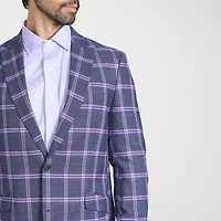 The Savile Row Co Mens Plaid Modern Fit Sport Coat