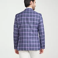 The Savile Row Co Mens Plaid Modern Fit Sport Coat