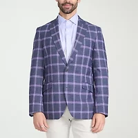 The Savile Row Co Mens Plaid Modern Fit Sport Coat