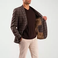 The Savile Row Co Mens Plaid Modern Fit Sport Coat