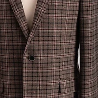 The Savile Row Co Mens Plaid Modern Fit Sport Coat