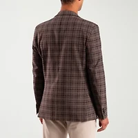 The Savile Row Co Mens Plaid Modern Fit Sport Coat