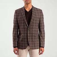 The Savile Row Co Mens Plaid Modern Fit Sport Coat