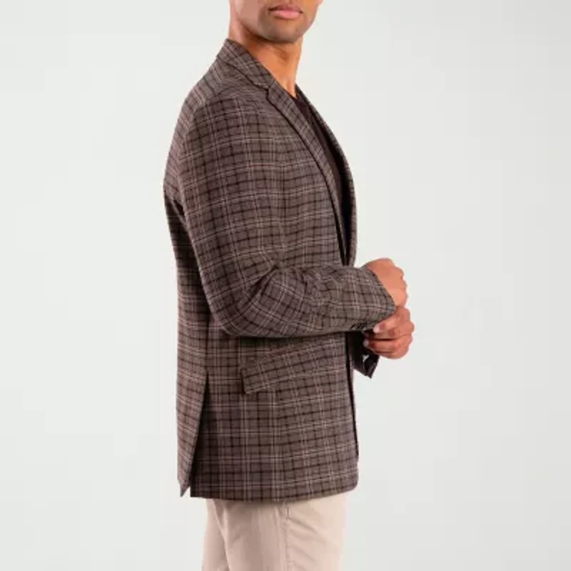 The Savile Row Co Mens Plaid Modern Fit Sport Coat