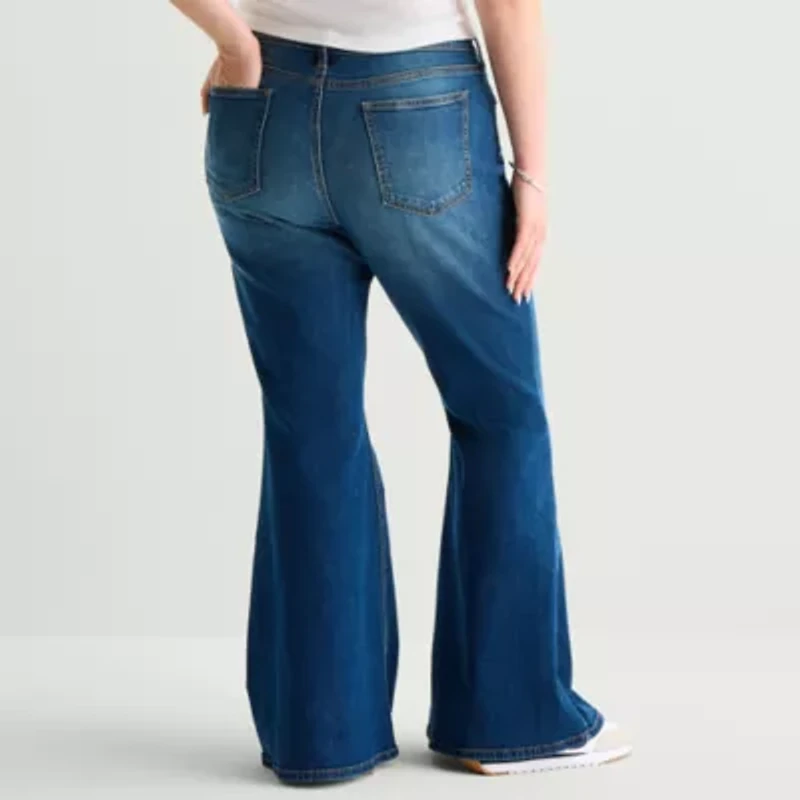 Arizona Womens Low Rise Flare Leg Jean