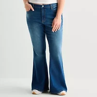 Arizona Womens Low Rise Flare Leg Jean