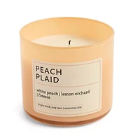 Distant Lands 14oz Peach Plaid 3-Wick Scented Jar Candle