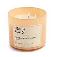 Distant Lands 14oz Peach Plaid 3-Wick Scented Jar Candle