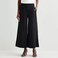 Worthington Womens Wide Leg High Rise Cropped Pant