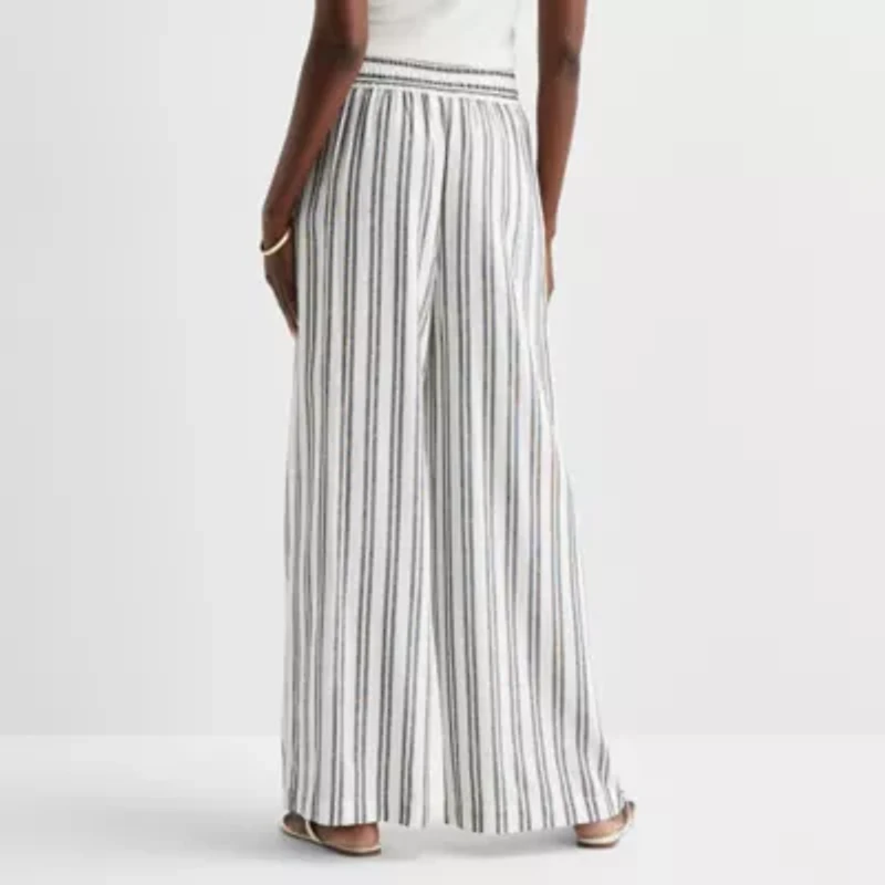 Worthington Womens Wide Leg High Rise Pull-On Pant