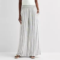 Worthington Womens Wide Leg High Rise Pull-On Pant