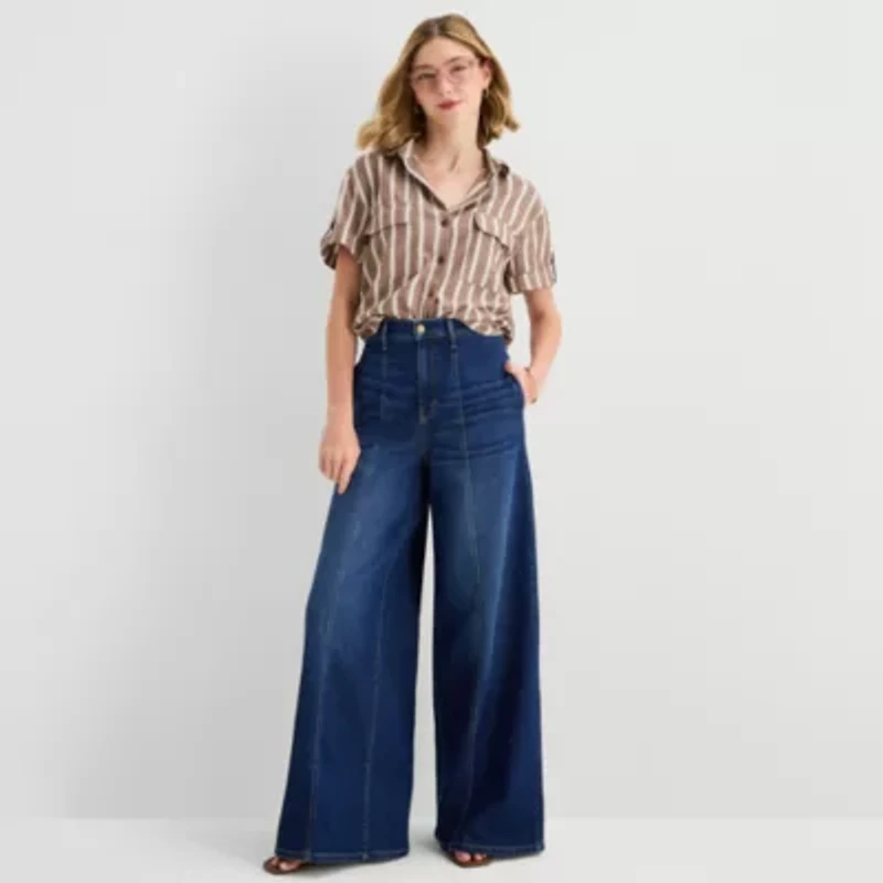 a.n.a Womens Short Sleeve Blouse