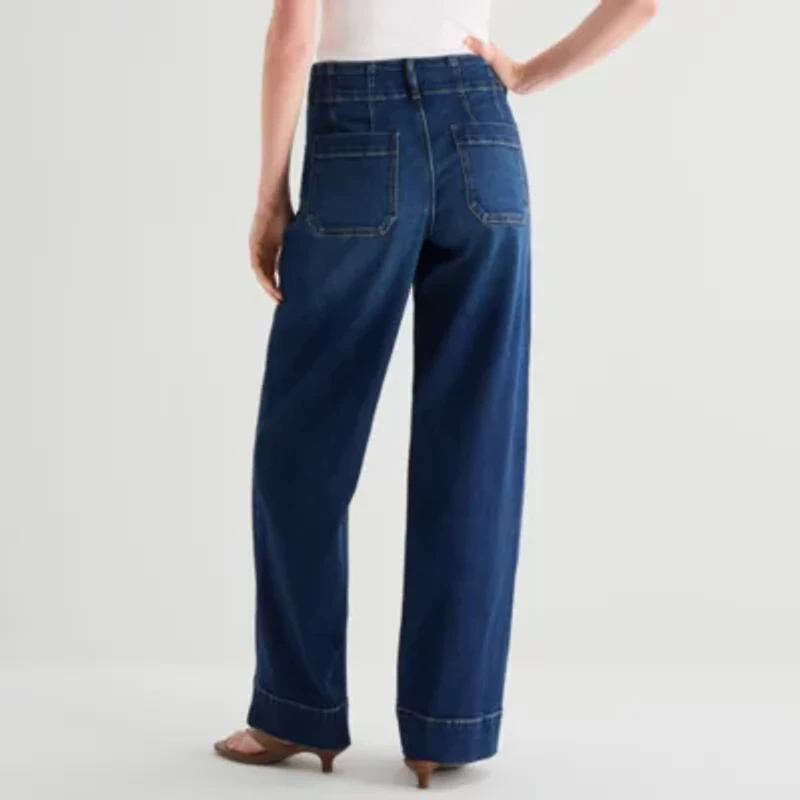 a.n.a Soft Drape Womens Highest Rise Straight Leg Jean