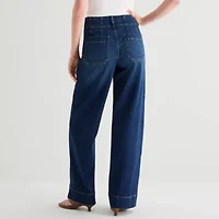 a.n.a Soft Drape Womens Highest Rise Straight Leg Jean
