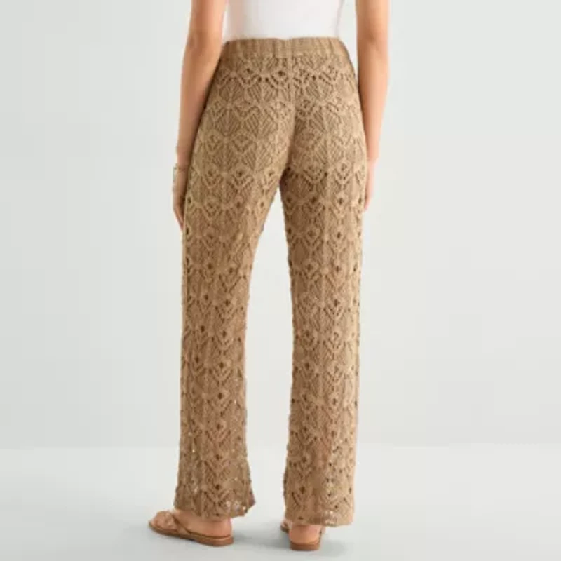 a.n.a Womens Wide Leg Pull-On Pant