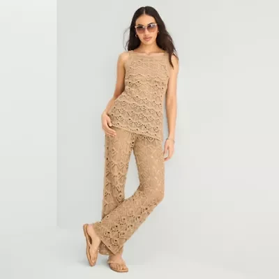a.n.a Womens Wide Leg Pull-On Pant