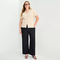 a.n.a Plus Womens Short Sleeve Polo Sweater