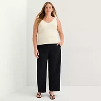 a.n.a Plus Womens V Neck Sleeveless Pullover Sweater