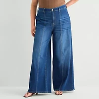 a.n.a Womens Plus Wide Leg Jean