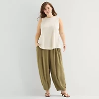 a.n.a Womens Plus Crew Neck Sleeveless Tank Top