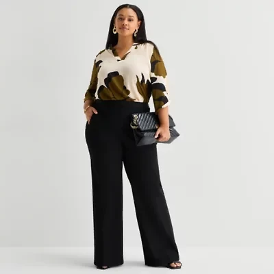 Worthington Plus Womens Fit and Flare Pant