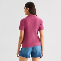 a.n.a Womens Short Sleeve Polo Sweater