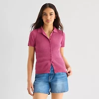 a.n.a Womens Short Sleeve Polo Sweater