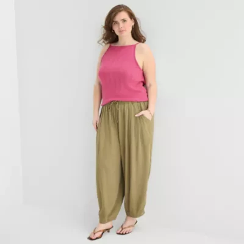 a.n.a Womens Plus Straight Neck Sleeveless Tank Top