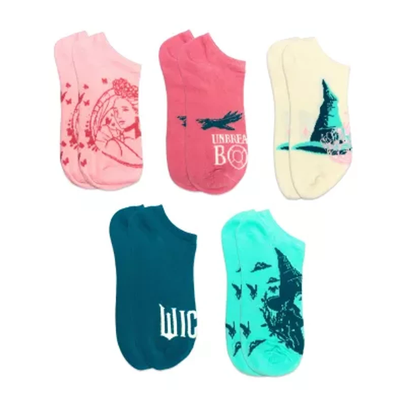 5pk No Snow Wicked Girls Multi-Pack 5 Pair Wicked No Show Socks