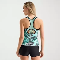 ZeroXposur Womens Built Bra Leaf Tankini Swimsuit Top