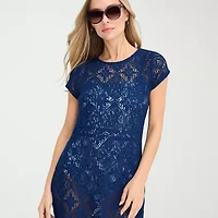 Liz Claiborne Womens Circles Crochet Dress Swimsuit Cover-Up