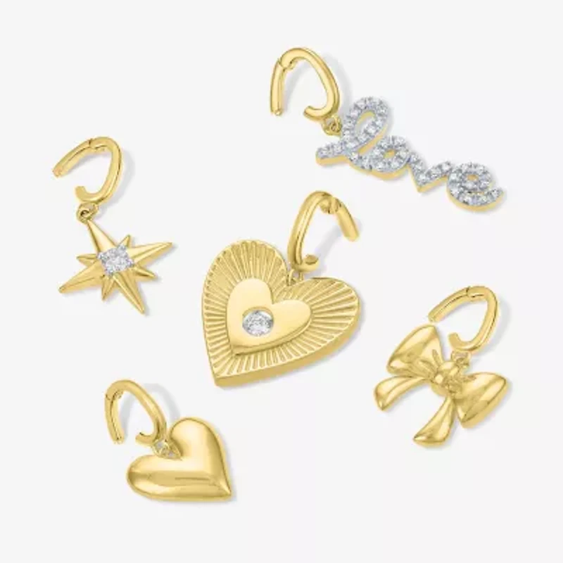 Diamond Addiction (G-H / Si2-I1) Womens 1/5 CT. Lab Grown White Diamond 14K Gold Over Silver Charm Bracelet