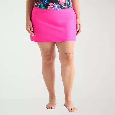 Sonnet Shores Womens Plus Swim Skirt