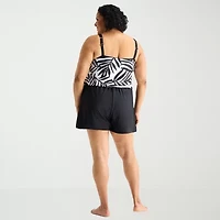 Sonnet Shores Womens Plus Swim Romper