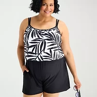 Sonnet Shores Womens Plus Swim Romper
