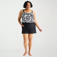 Sonnet Shores Womens Plus Swim Romper