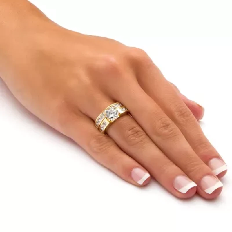 Womens 4 1/2 CT. T.W. Cubic Zirconia 14K Gold Over Brass Bridal Set