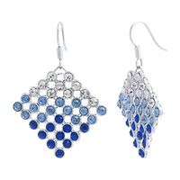 Sparkle Allure Womens Crystal Pure Silver Over Brass Drop Earrings