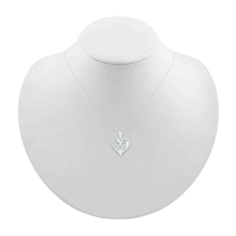 Womens CT. T.W. Natural White Diamond 10K Gold Heart 18 Inch Pendant Necklace