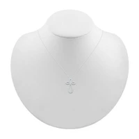 Womens 1/3 CT. T.W. Natural White Diamond 10K White Gold Cross 18 Inch Pendant Necklace