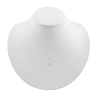 Teardrop Womens / CT. T.W. Natural White Diamond 10K White Gold Pear 18 Inch Pendant Necklace