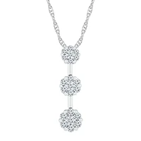 Linear Womens 1/2 CT. T.W. Natural White Diamond 10K White Gold 18 Inch Pendant Necklace