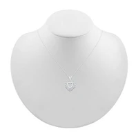 Womens 1/ CT. T.W. Natural White Diamond 10K Gold Heart 18 Inch Pendant Necklace