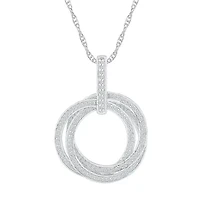 Womens 3/4 CT. T.W. Natural White Diamond 10K Gold Circle 18 Inch Pendant Necklace