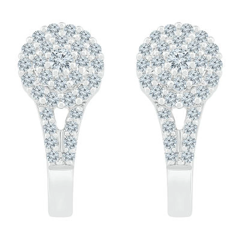 Womens / CT. T.W. Natural White Diamond 10K White Gold Drop Earrings