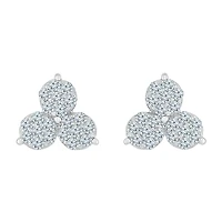 5/8 CT. T.W. Natural White Diamond 10K White Gold 9mm Triangle Stud Earrings