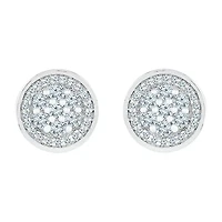 3/8 CT. T.W. Natural White Diamond 10K White Gold 8.2mm Stud Earrings