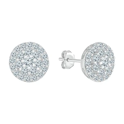 1 1/4 CT. T.W. Natural White Diamond 10K White Gold 9.6mm Stud Earrings