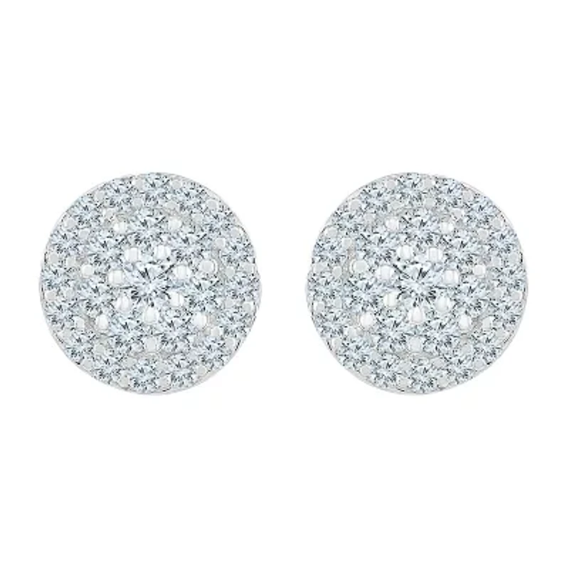 1 1/4 CT. T.W. Natural White Diamond 10K White Gold 9.6mm Stud Earrings