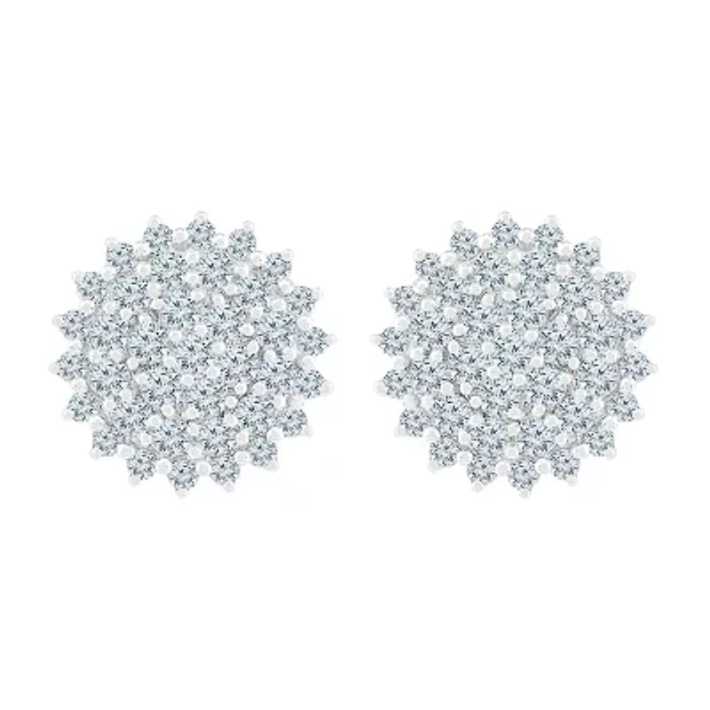 1 1/4 CT. T.W. Natural White Diamond 10K Gold 12mm Stud Earrings